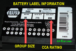 battery label information