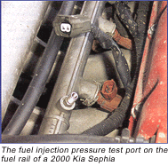 fuel injection test port