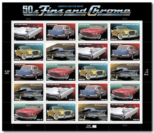 1950s Fins and Chrome stamps