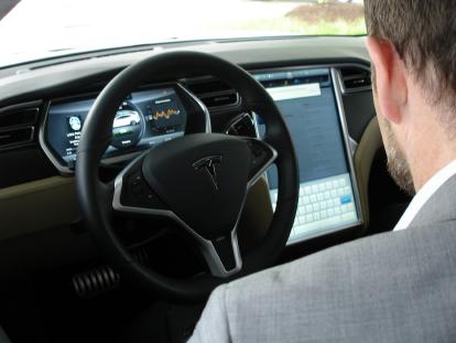 connected car interface in Tesla Model S