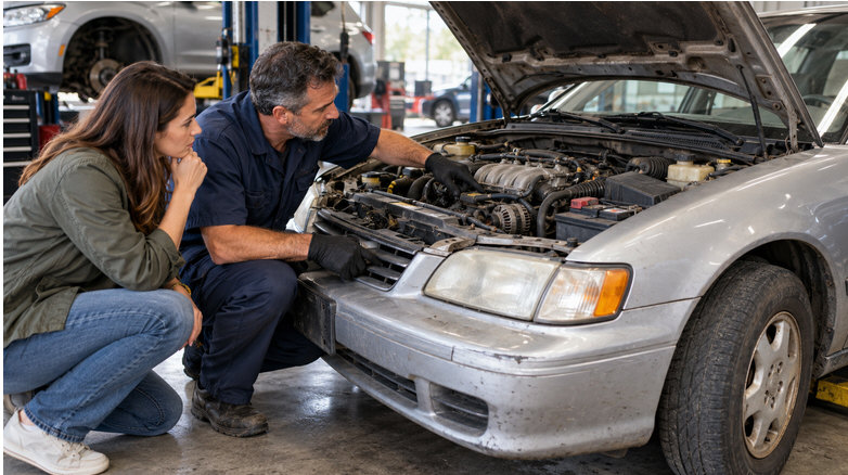 Checking out a high mileage used car