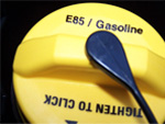 flex-fuel yellow gas tank cap