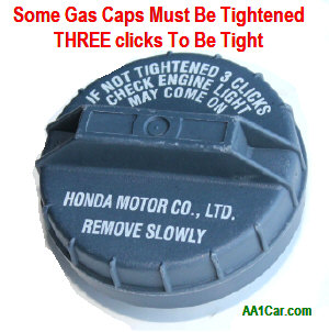 gas cap three clicks to tighten