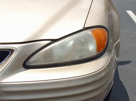 faded plastic headlight cover