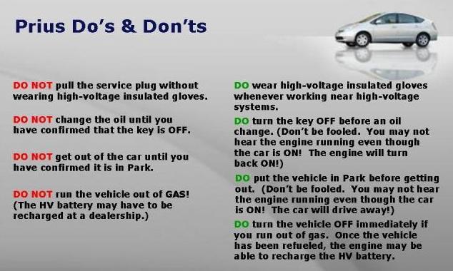 Toyota Prius Service Precautions